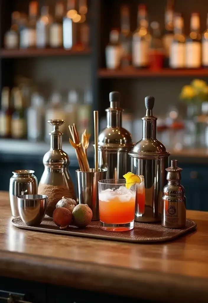 Cocktail shaker service bar