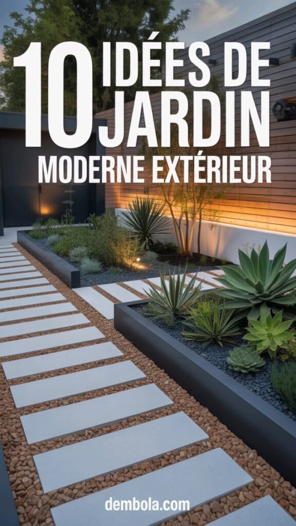 Jardin avec gravier sans entretien