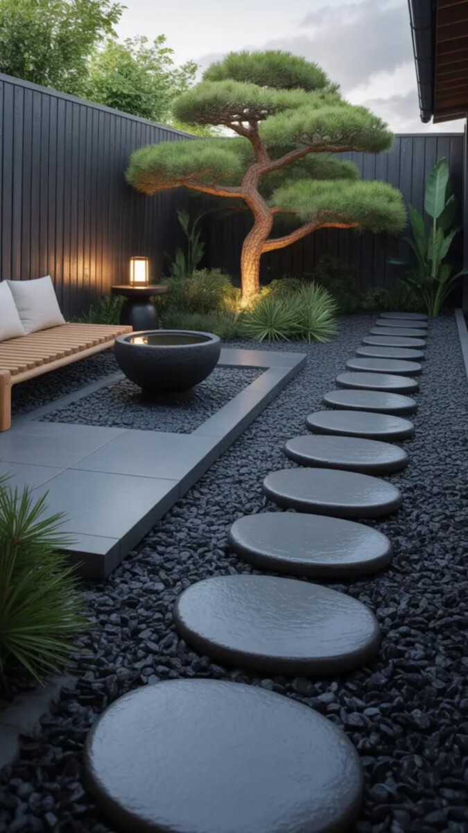 Espace zen minéral