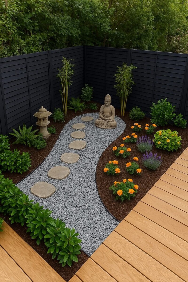 Jardin sans entretien zen