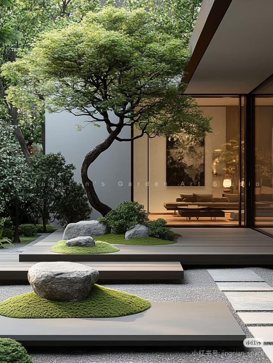 Jardin sans entretien zen