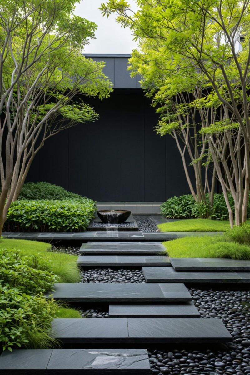 Jardin sans entretien zen