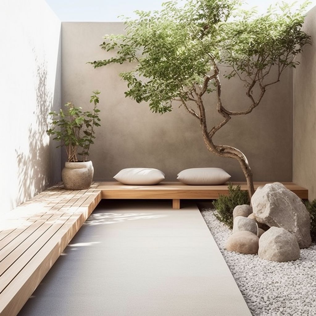Jardin sans entretien zen
