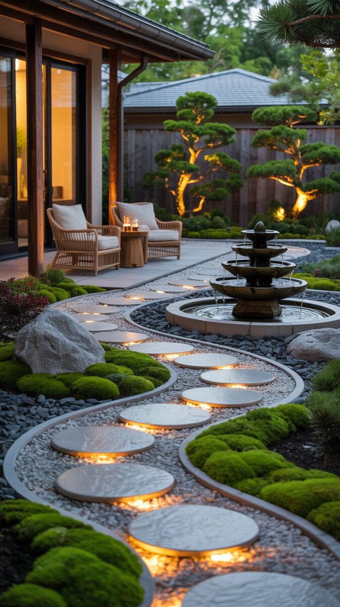 Jardin sans entretien zen