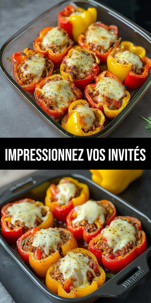 plat coloré poivrons farcis