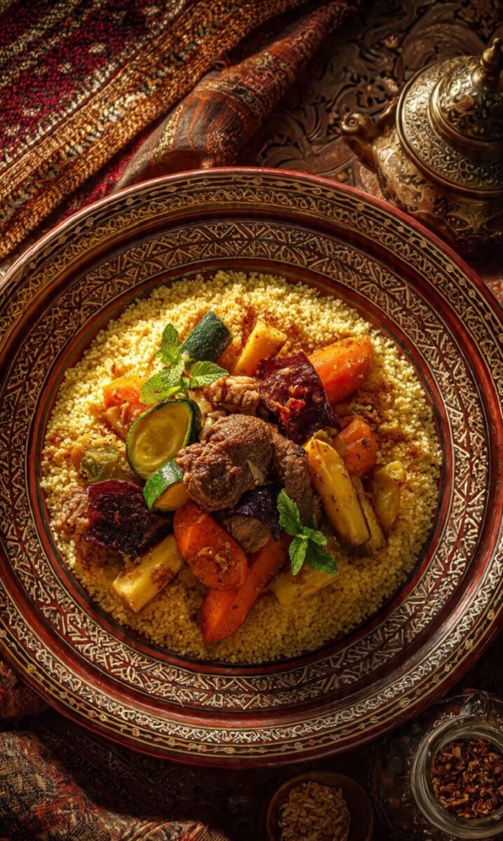 Plat de couscous végétarien marocain