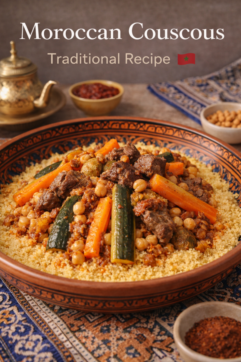 Plat de couscous végétarien marocain
