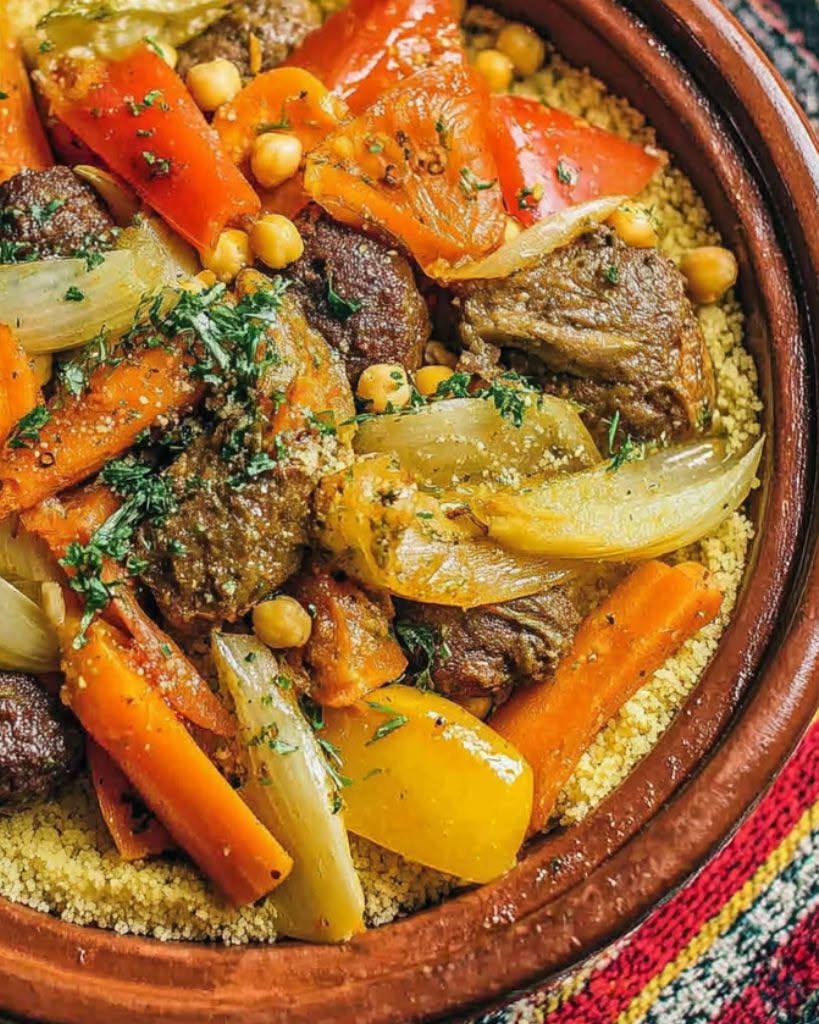 Plat de couscous végétarien marocain
