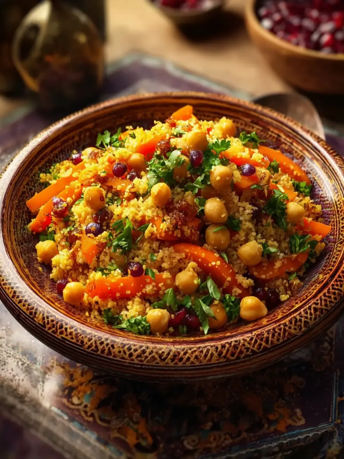 Plat de couscous végétarien marocain