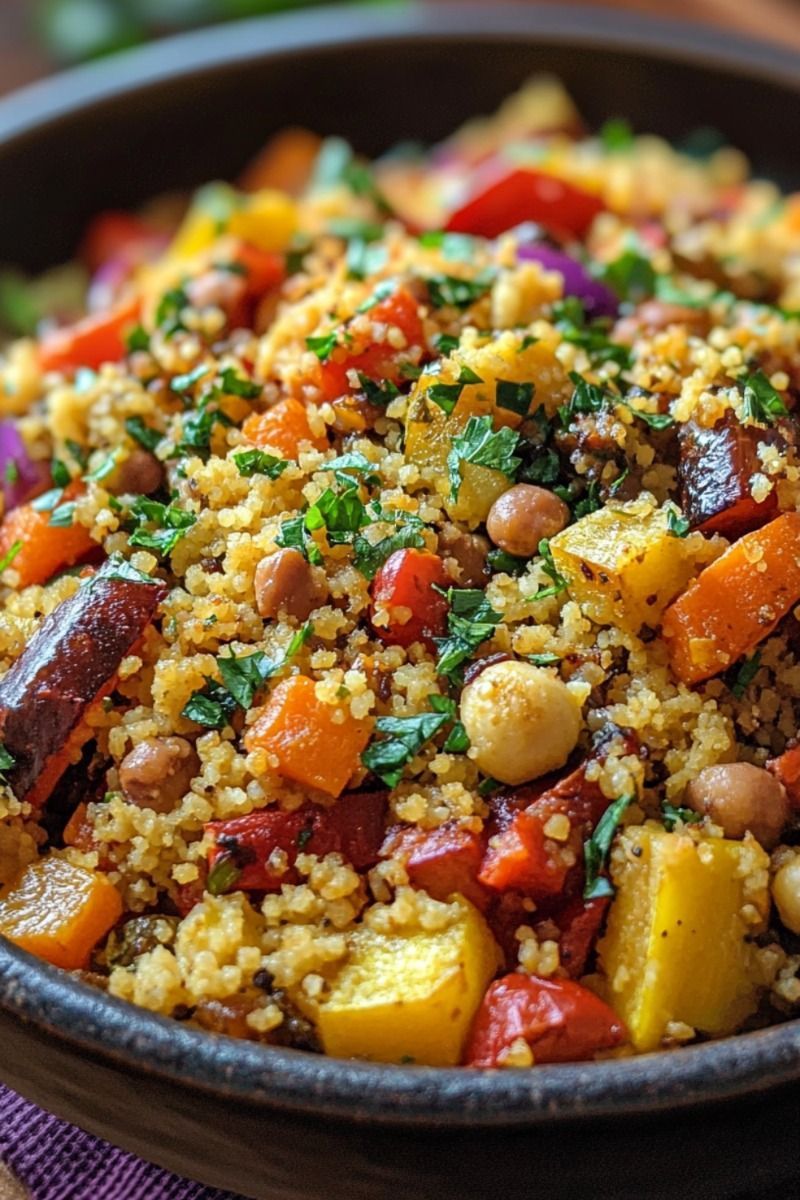 Plat de couscous végétarien marocain