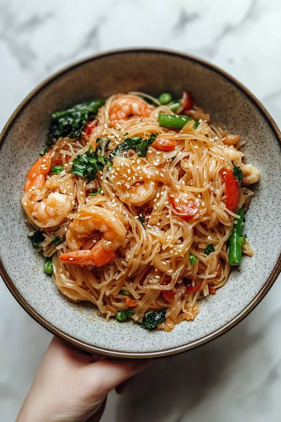 Nouilles de riz végétariennes savoureuses