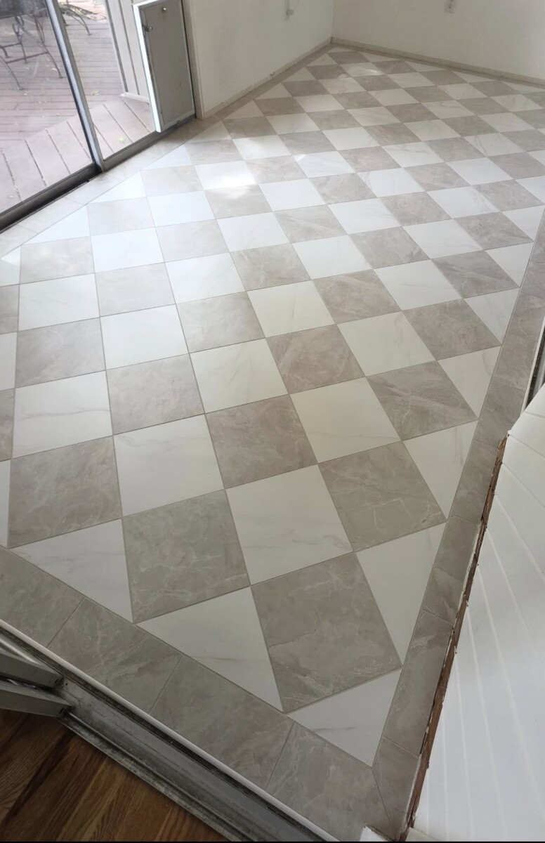 pose de carrelage diagonal
