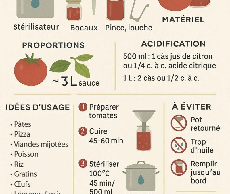 Comment conserver efficacement votre sauce tomate maison au frigo, au congélateur ou en bocaux