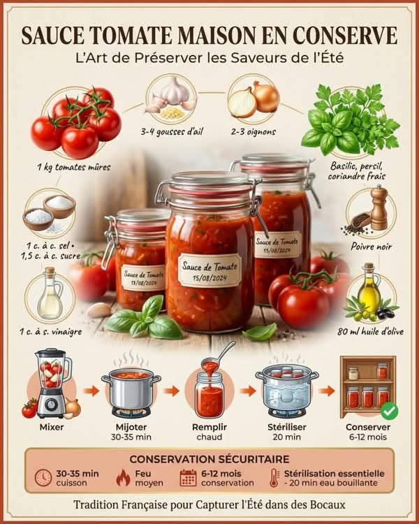 préparation sauce tomate conserve
