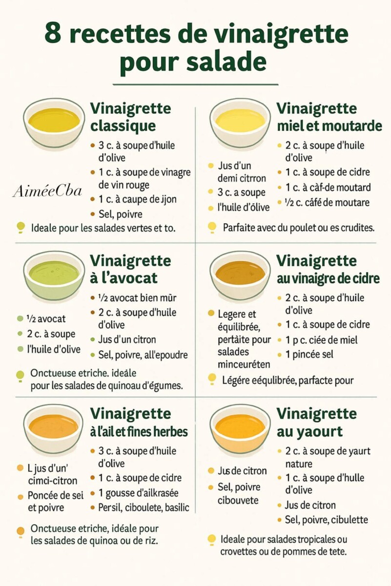 préparation vinaigrettes maison
