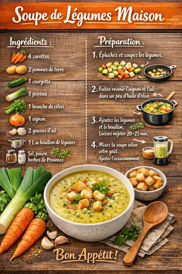 préparation de soupes veloutés