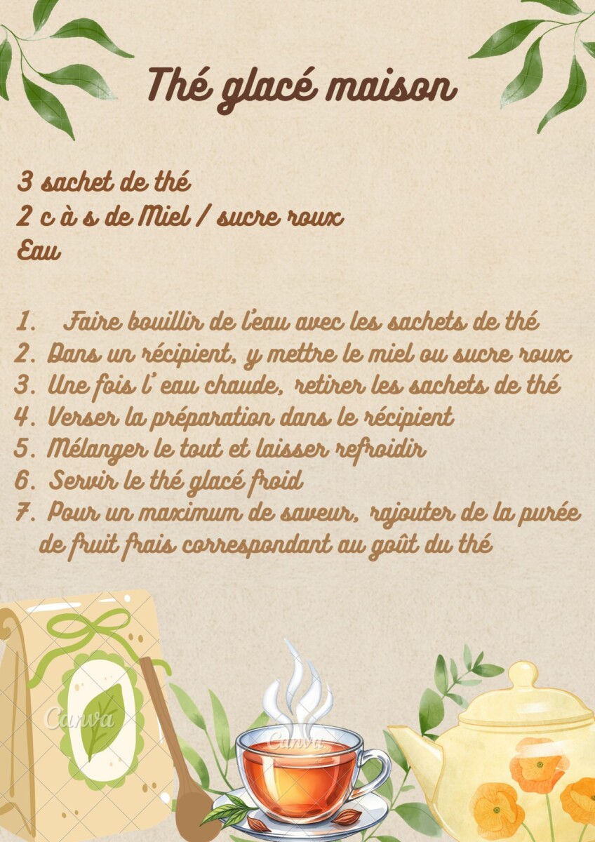 préparation de thé glacé