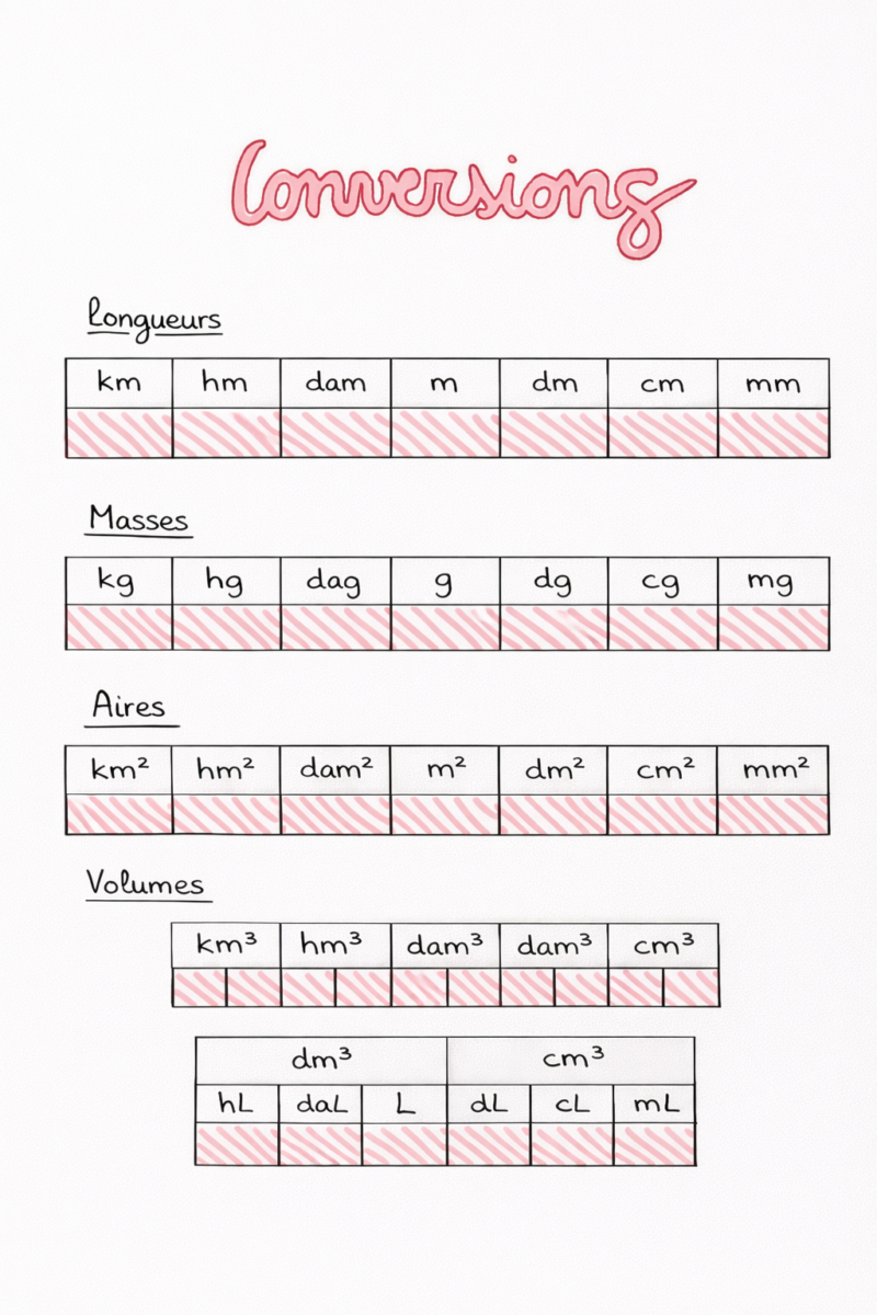 guide conversion cl gramme