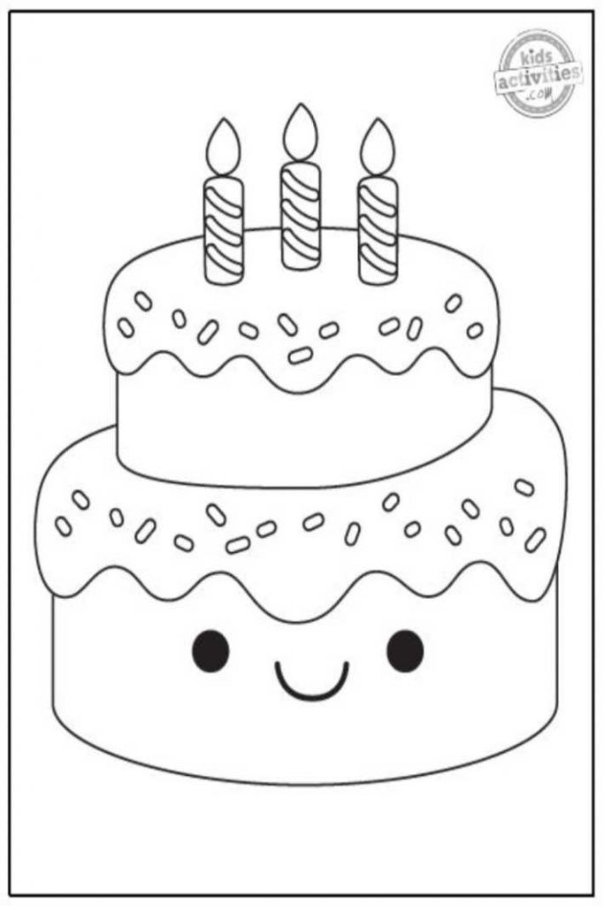 Dessin de gâteau à colorier