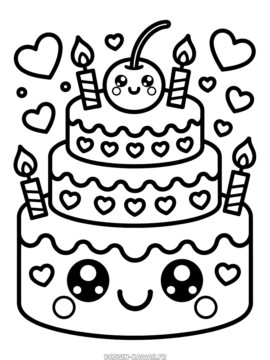 Dessin de gâteau à colorier