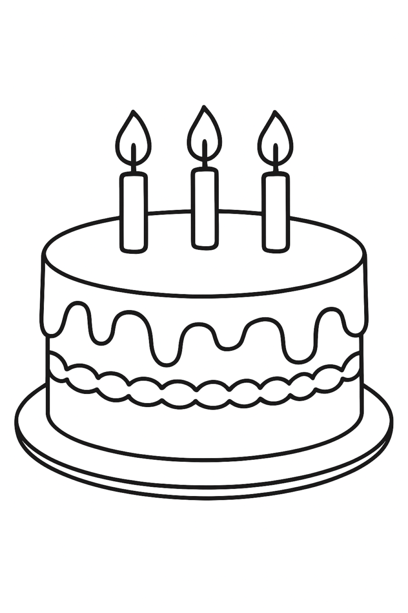 Dessin de gâteau à colorier