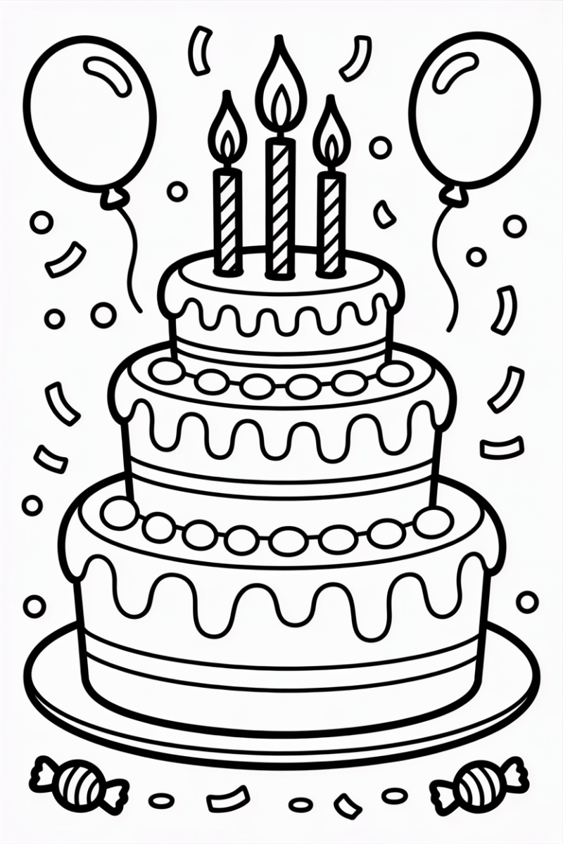 Activité coloriage gâteau enfant