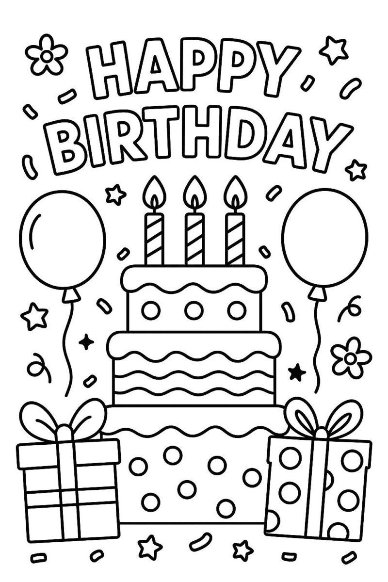 Activité coloriage gâteau enfant