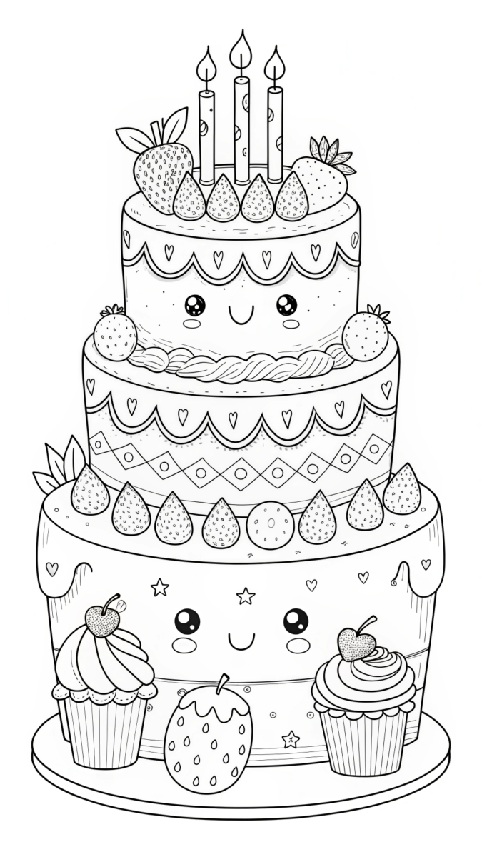 Activité coloriage gâteau enfant