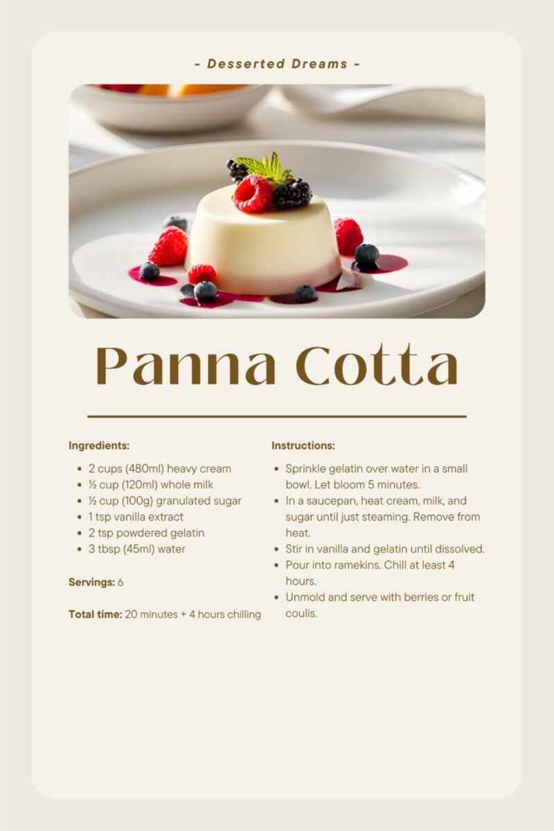 Panna cotta 200 ml g