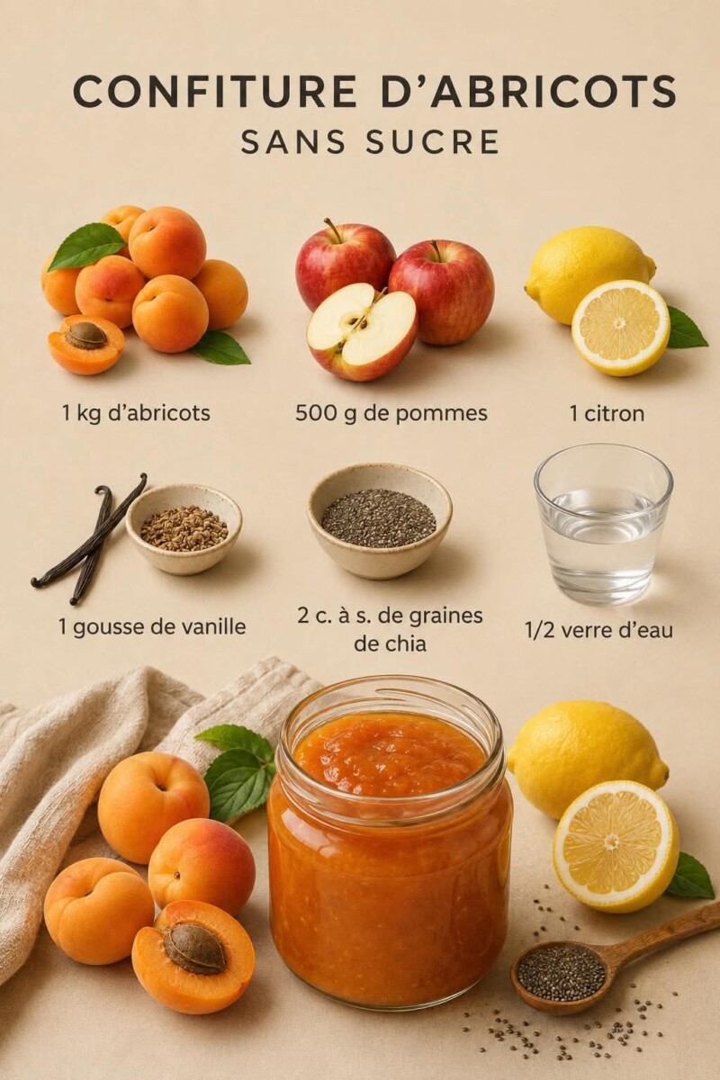 Confiture abricots litre kg