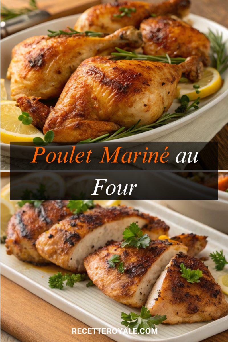 Poulet mariné au four