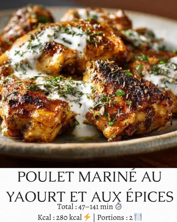 Poulet mariné au four